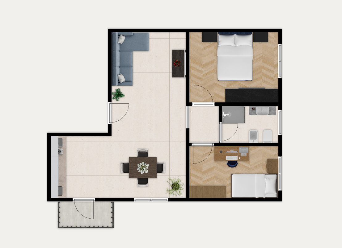 Media numero 1 di Baldasseria - Bicamere locato, con posto auto